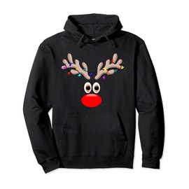 reindeer face for christmas in july - reindeer costume Pullover Hoodie