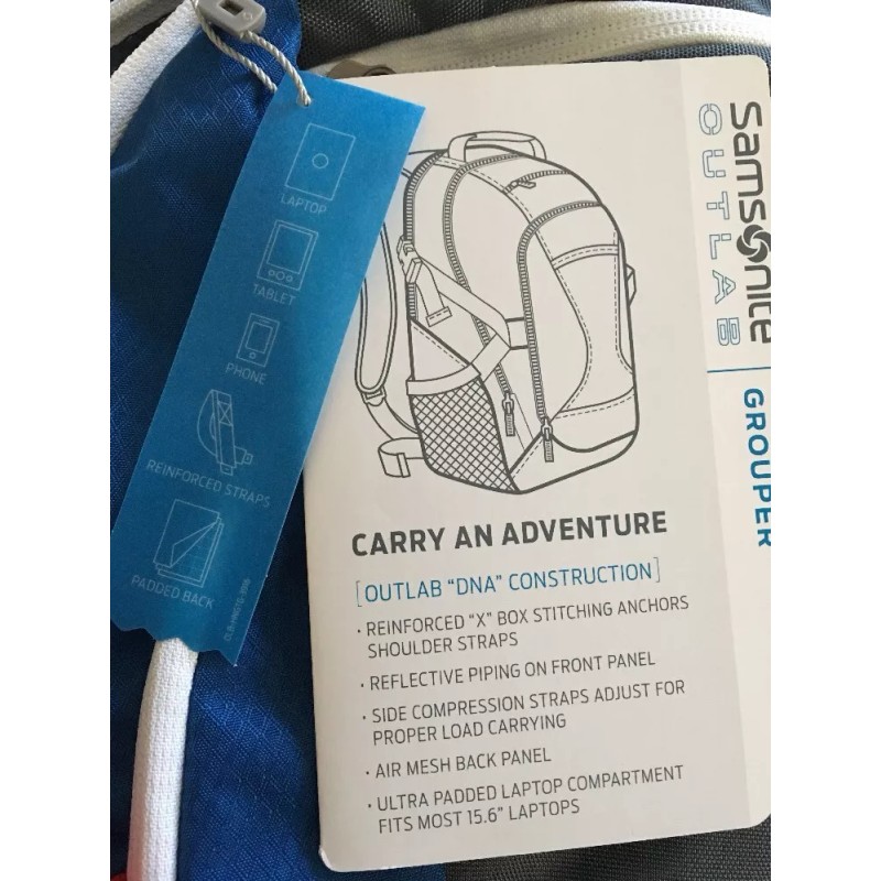 Samsonite 75590-291 Outlab Grouper Backpack Multipurpose Backpack Blue/White/Red