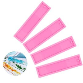 4 Pack Rectangle Bookmark Resin Mold Jewelry DIY Craft Pink Mold DIY Making Epoxy Resin Jewelry
