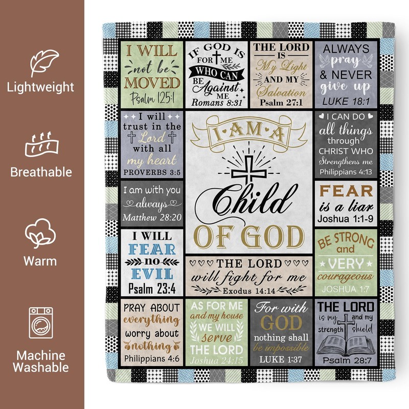 Pertos Religious Gifts Blanket Christian Bible Verse Throw Blanket