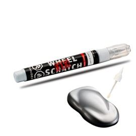 Wheel Scratch Fix Silver Rim Touch Up Paint, Car Wheel Scratch Repair Touch Up Paint Pen, curb rash repair, Universal Rim Alloy Wheel Paint Color Black, Silver, Gray (Light Silver Pen Only)
