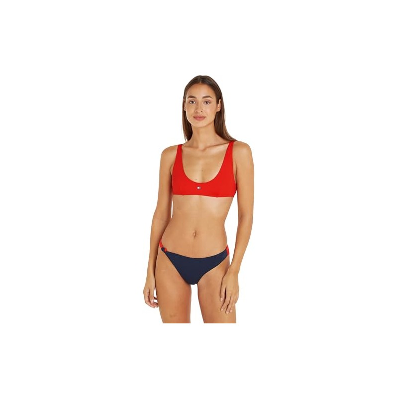 Tommy Jeans Women's Bikini Top Bralette Without Underwire, Hot Heat