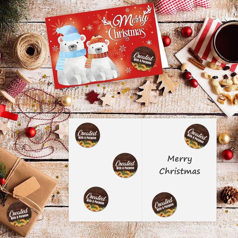 Created with A Purpose Round Label Sticker 3in Positive Lettering