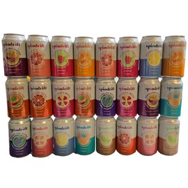 Spindrift Exotic Flavors 12 Flavor Variety Pack Includes new flavors Island Punch, Concord Grape, Pineapple, and Blood Orange Full Case of 24