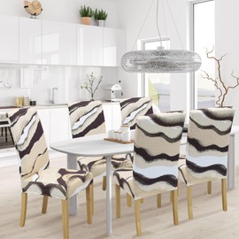 BIETYONE Dining Chair Cover,Dining Room Chair Covers Set of 8,Stretch Kitchen Chair Cover,Washable Dining Chair Cover,Parsons Chair Slipcovers Protective,for Home,Restaurant,Banquet(Quicksand)