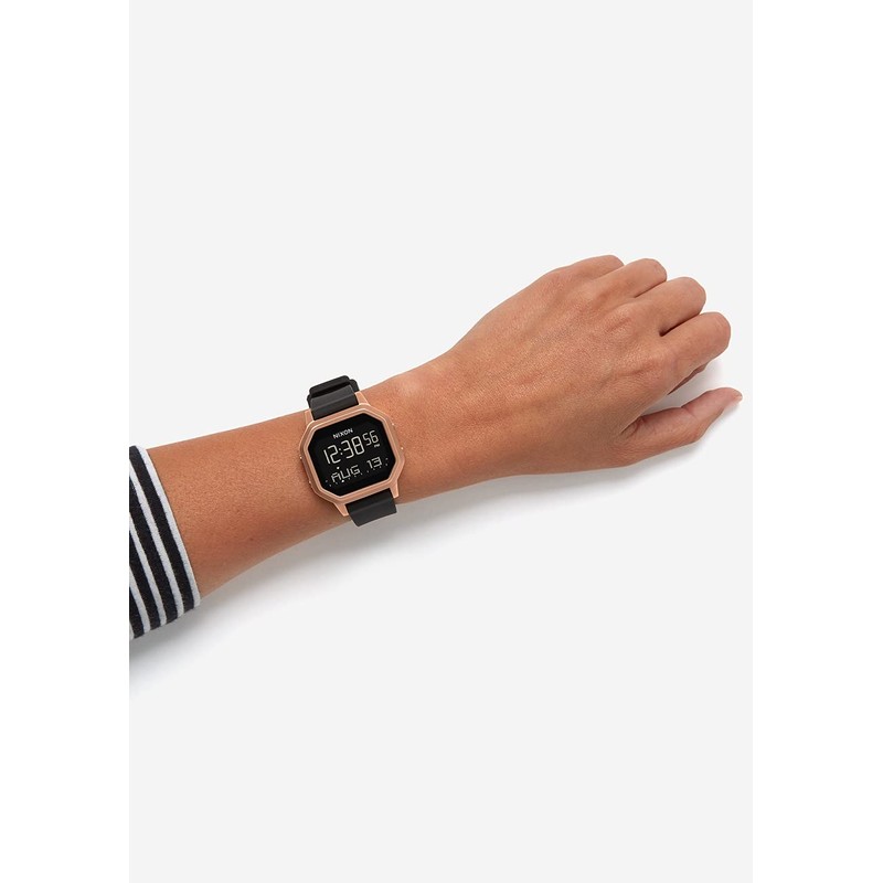 Nixon A12111098-00 Women's Siren SS Watch, Rose Gold/Black, sports