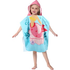 Discoball Towel Poncho for Kids, Hooded Beach Towels for Kids Swimming Towels for Kids Children's Bath Towels, Poncho Towel for 0-6 Years Boys Girls