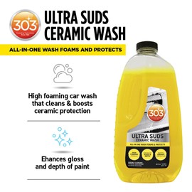 303 Products Ultra Suds Ceramic Car Wash Soap – Ceramic Coating for Cars with Foaming Formula, Enhanced Gloss & Shine Protectant, 48 fl. oz. (30277)