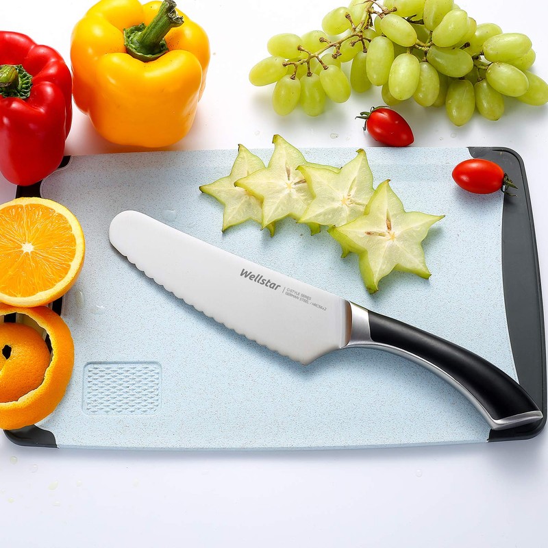 WELLSTAR 6.5 Inch German Stainless Steel Serrated Utility Knife -