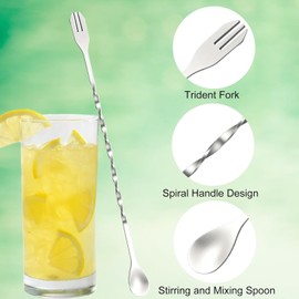 4 Pcs Straw Puncher and Muddler for Lemonade Plastic Lids Cups, Straw Hole Puncher, 304 Stainless Steel Muddler, Long Handle Mixing Spoon，Fresh Squeezed Lemonade Stand Supplies