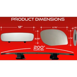 Universal Car Rear View Mirror and Blind Spot Mirrors - Clip on Rearview Car Mirror - Wide Angle & Panoramic Rear View for Blindspots (Rearview & Blind Spots Mirrors Set)