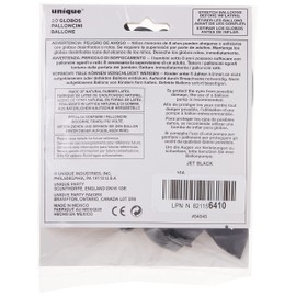 9" Latex Jet Black Balloons, 20ct