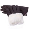 Harssidanzar Leather Gloves for Men, Winter 100% Rabbit Fur Lined