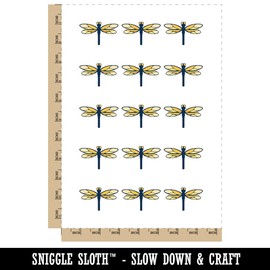 Dragonfly Solid Temporary Tattoo Water Resistant Fake Body Art Set Collection - 15 2" Tattoos (1 Sheet)