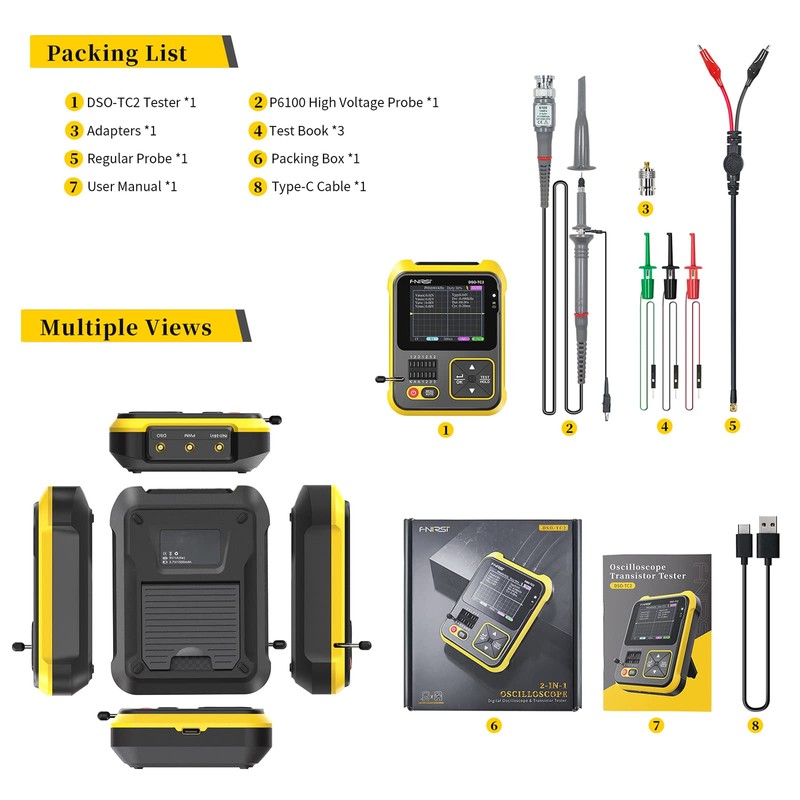 Mivofun DSO-TC2 2 in 1 Handheld Digital Oscilloscope LCR Transistor