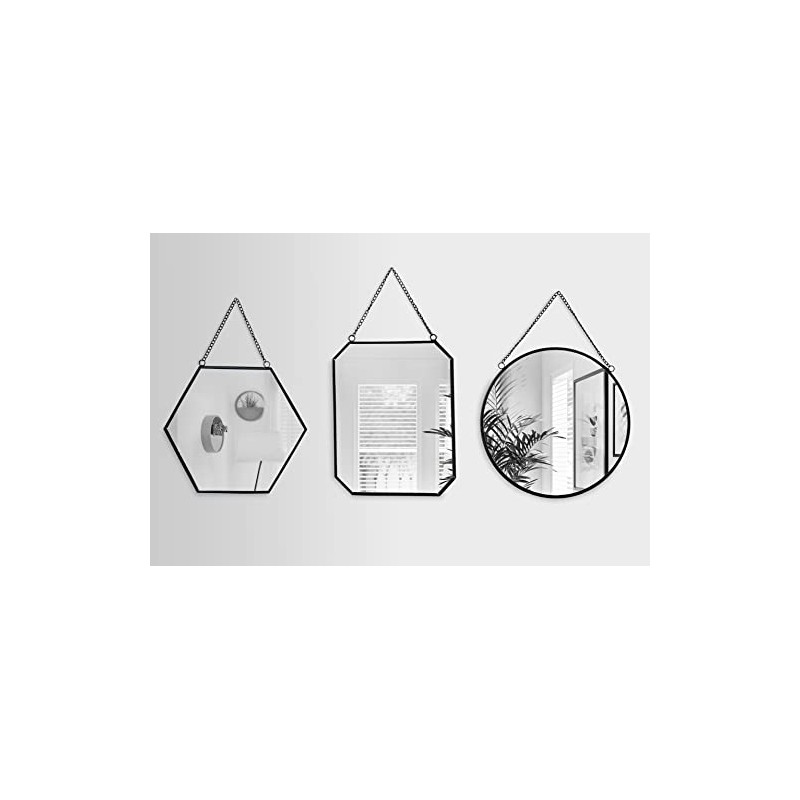 GreyZouq set of 3 wall mirrors (assorted black)