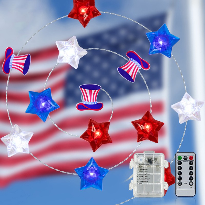Independence Day Light String Wireless Remote Control IP44 Waterproof Timing
