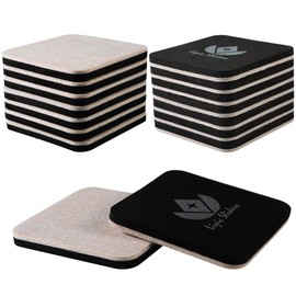 Liyic 4in Square Felt Sliders for Hard Surfaces - Heavy Duty Reusable Hardwood Floor Sliders - Furniture Movers