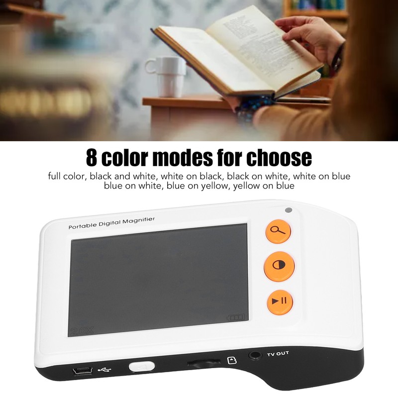 3.5in Portable Video Digital Magnifier 2X‑25X Zoom Electronic Reading Aid
