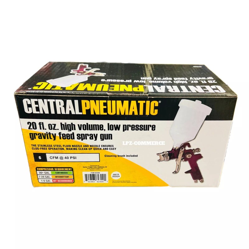 Central Pneumatic 20 fl. oz. HVLP Gravity Feed Air Spray