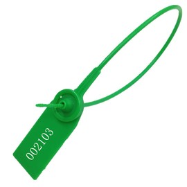 Plastic Numbered Security Seal Pull Tight Padlock Safety Tag Tamper Proof Tie Disposable Self-Locking Seals 11” Length,100pcs (Green)