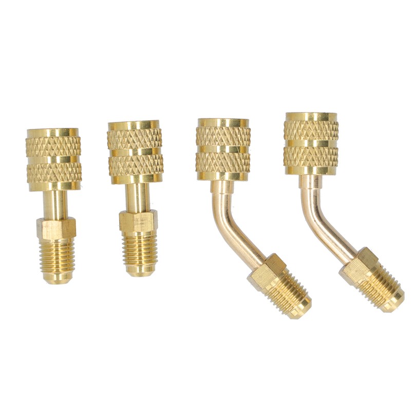 4Pcs 1/4SAE to 5/16SAE Conversion Head Refrigerant Charging Adapter for