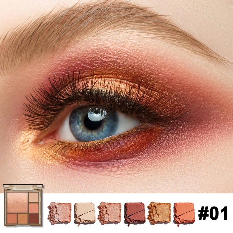 Apooliy 2 x Shimmer & Matte Eyeshadow Palette, Long-Lasting Cream