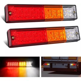Nilight 2PCS Trailer Tail Light Bar 20LED Brake Running Turn Signals Lights