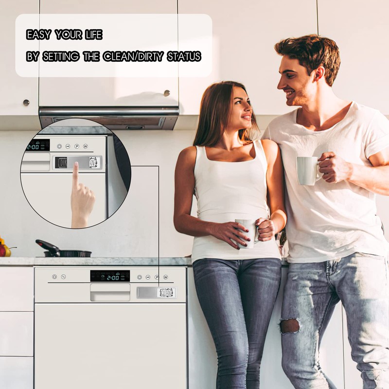 Elegant Dishwasher Magnet, Clean Dirty Sign Indicator with Slide Design,
