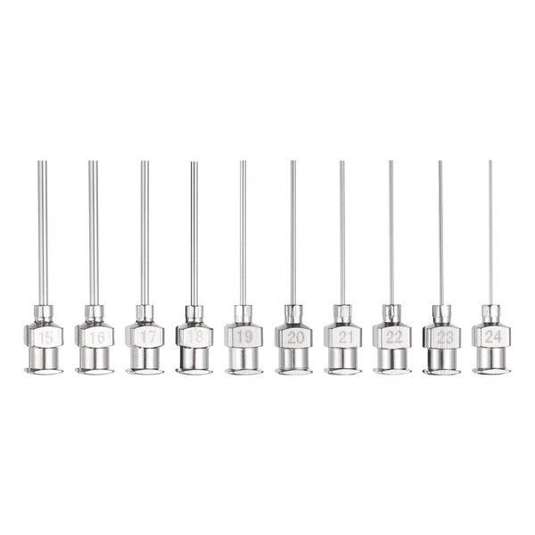 sourcing map 1set Dispensing Needle 15-24 Gauge 1 Inch Stainless