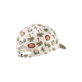 Sterntaler Baseball Cap Animals – Unisex Peaked Cap for Babies Made of Flame Yarn Jersey – Cap with Print and Practical Elastic Band, ecru, 47