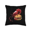 Cherry Shrimp Eating A Hamburger Throw Pillow