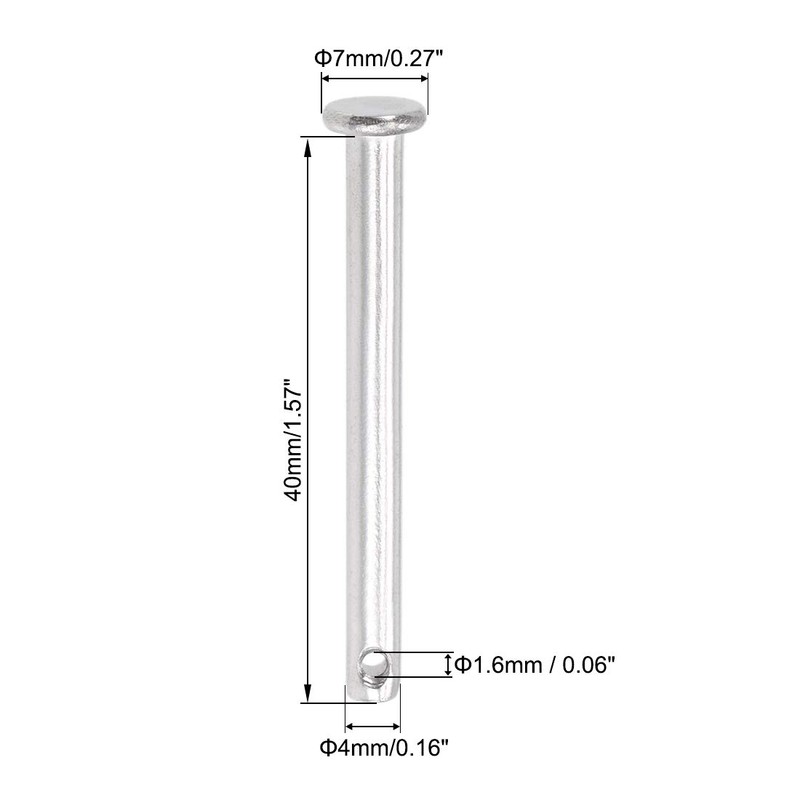 sourcing map Single Hole Clevis Pins - 4mm X 40mm