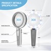 HUIBOER 45X Magnifying Glass with Light, 3 Color Modes Handheld