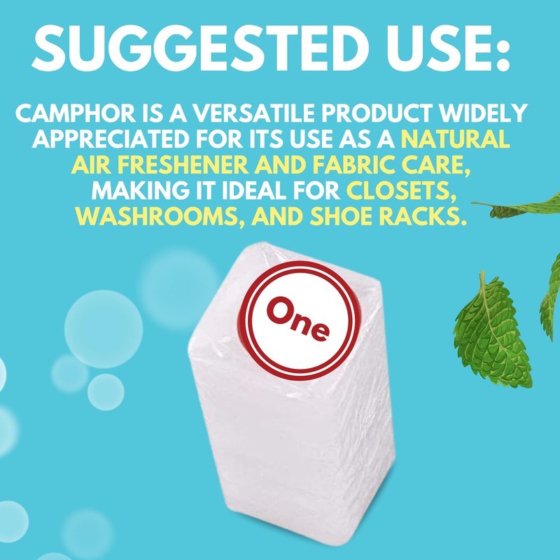 Arymar Refined Camphor 100% Pure Made in India (8 Blocks)