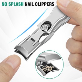 German Nail Clippers for Men with Catcher, Large Wide Opening Toenail Clippers for Seniors Thick Toenails, Heavy Duty Sharp Stainless Steel Toe Nail Clippers with Long Handle Gifts for Men Women