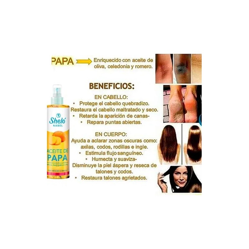 4 Aceite De Papa Reparador Piel Y Cabello 260 Ml