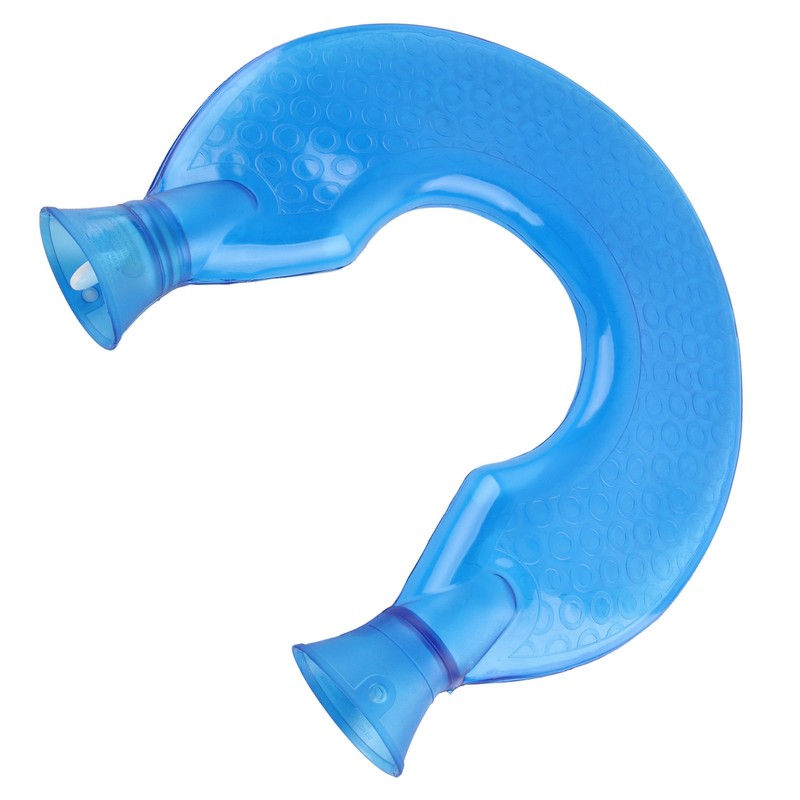 1400ml U Shaped Hot Water Bag Translucent Blue PVC Heating