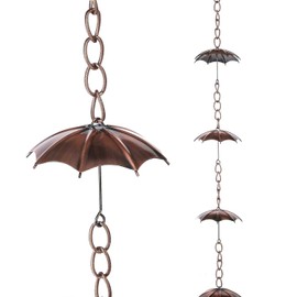 TZSSP Rain Chain,6FT Umbrella Rain Chains,Adjustable Rain Catcher Chain for Outdoor Garden Decor，Replacement Downspout for Gutters