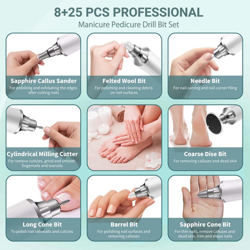 Electric Foot Callus Remover for Feet,15 Speed Adjustable Pedicure Tools