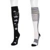MUK LUKS Women's 2 Pack Cotton Compression Knee High Socks,