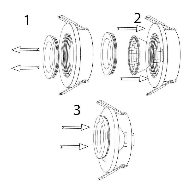 Pack of 2 LED Ceiling Light Frame Round Fixture Holders