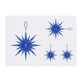 Azeeda 4 x 'Weihnachtsschmuck Stern' Temporäre Tattoos - Wasserfest, Hautfreundlich & Ungiftig · Transfers in Verschiedenen Größen (TO00079132)
