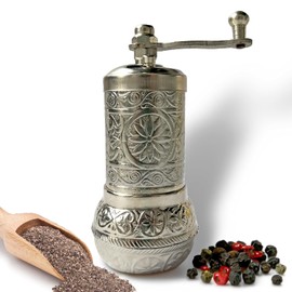 Molinillo de pimienta, molinillo de especias manual, molinillo de hierbas, molinillo de pimienta, molinillo de frijoles de café (plata)