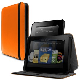 Marware Revolve Genuine Leather Rotating, Standing Case for Kindle Fire HD 7", Orange (only fits Kindle Fire HD 7")