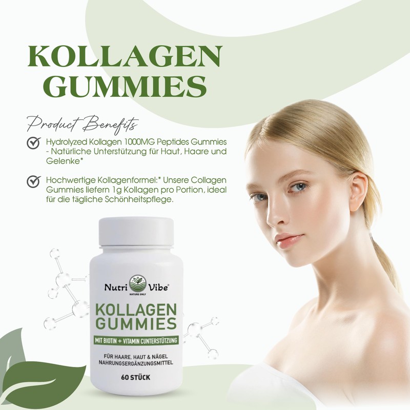 Collagen Gummy Bears for Healthy, Strong Hair, Pack of 60