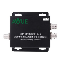 AVUE 3G-SDI/HD-SDI/SDI 1 to 2 Distribution Repeater & Extender with Re-clocking Function, Broadcasting Grade