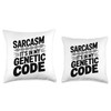 Sarcastic Genealogy DNA Test Genetics Biologist Sarcasm Throw Pillow