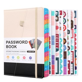 Vmitejoe Password Keeper Book with Alphabetical Tabs for Seniors, Password Notebook for Internet Website Address Log in Detail,D