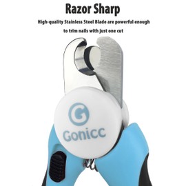 gonicc gonicc Professional Small Dog and Cat Nail Clippers Sharp Stainless Steel Pet Nail Trimmers(with Free Nail File in Handle), for Rabbit, Small Animal, with Safety Guard to Avoid Overcutting